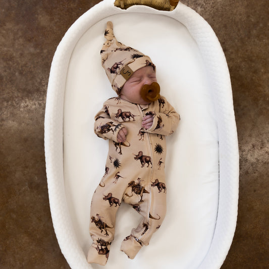 Cowboy Dino Folding Feet Jammies