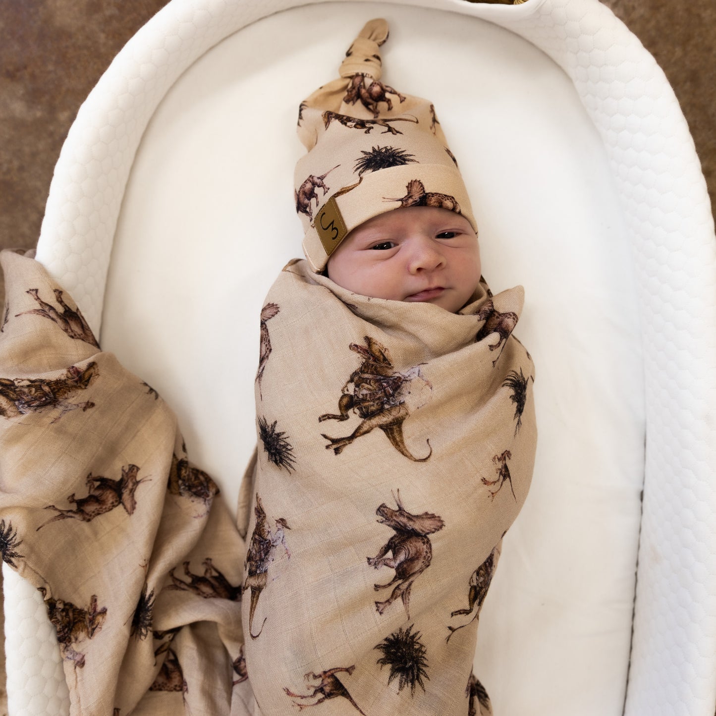 Cowboy Dino Bamboo Muslin Swaddle