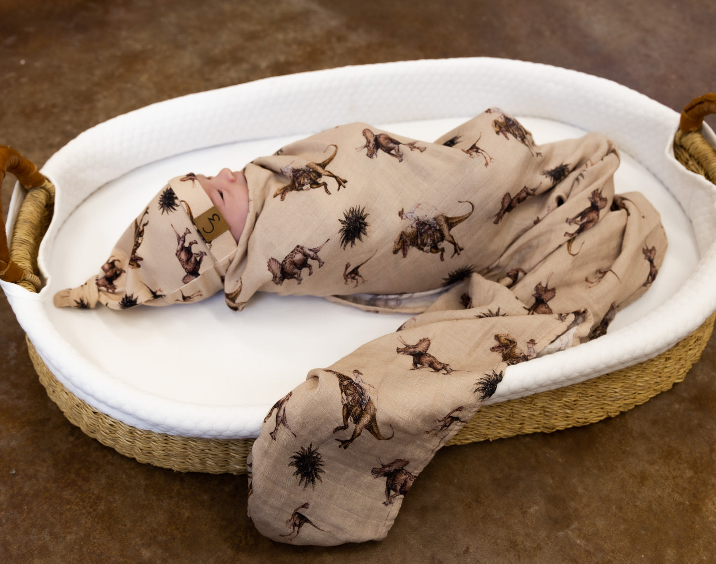 Cowboy Dino Bamboo Muslin Swaddle