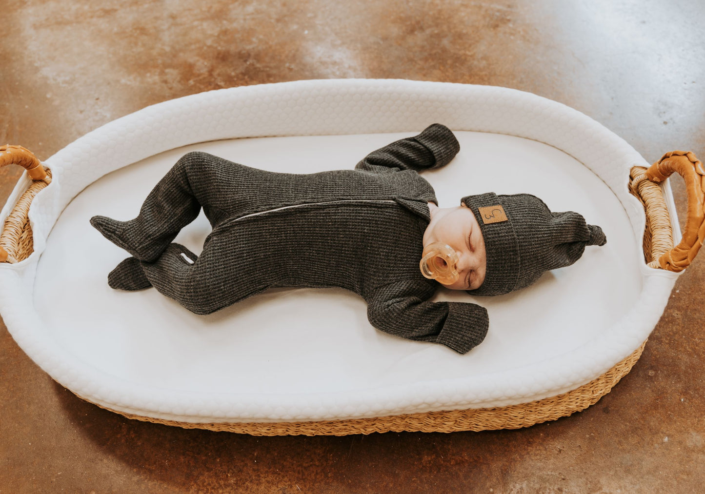 Charcoal Waffle Footed Jammies