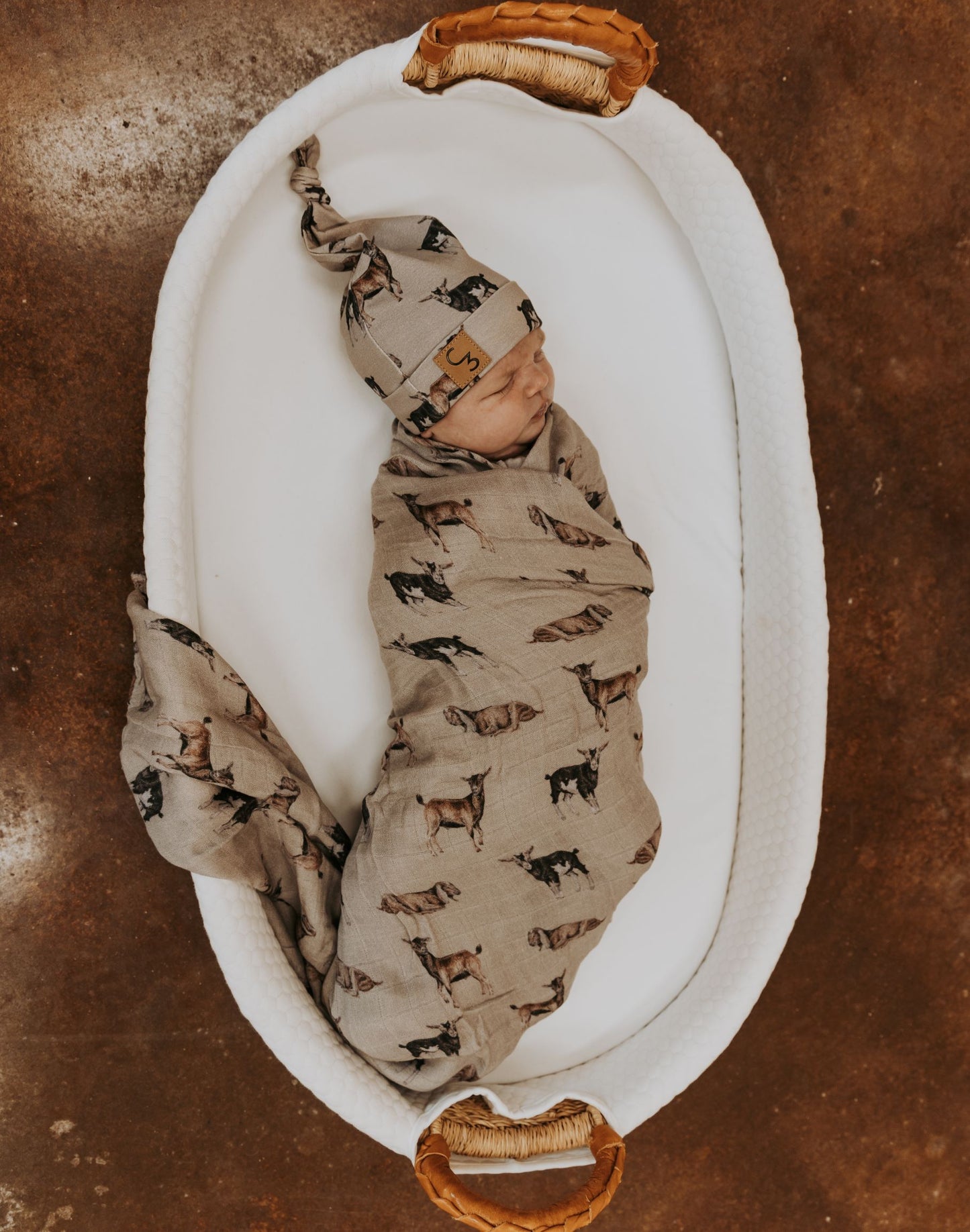 Goat Bamboo Muslin Swaddle