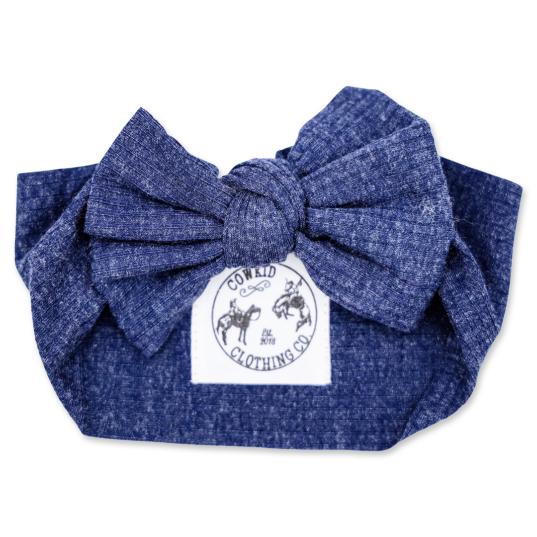 Navy Ribbed Head Wrap