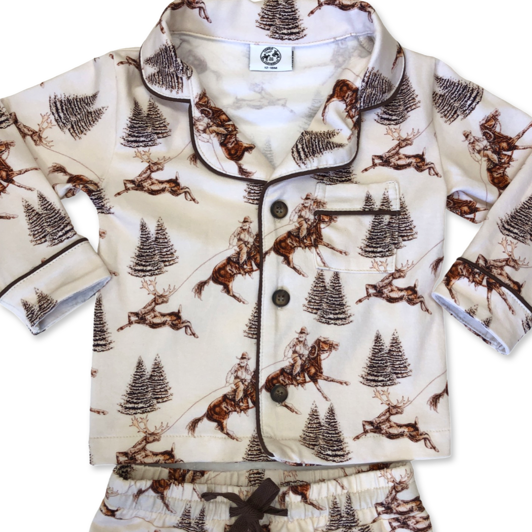 Vintage Beige Cowboy Christmas Set