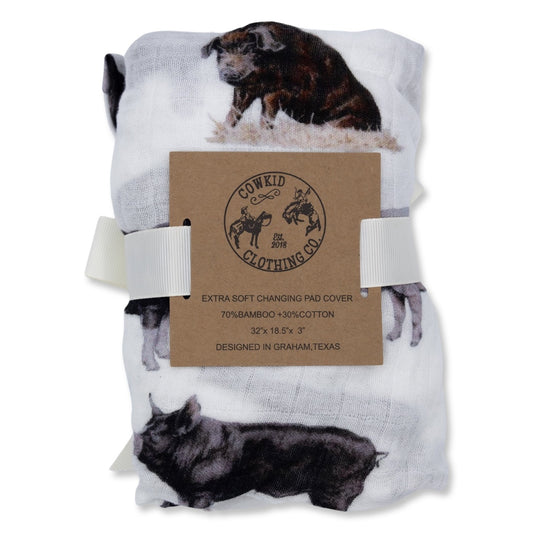 Pig Bamboo Muslin Changing Pad Cover