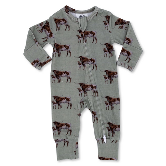 Sagebrush Longhorn Folding Feet Jammies