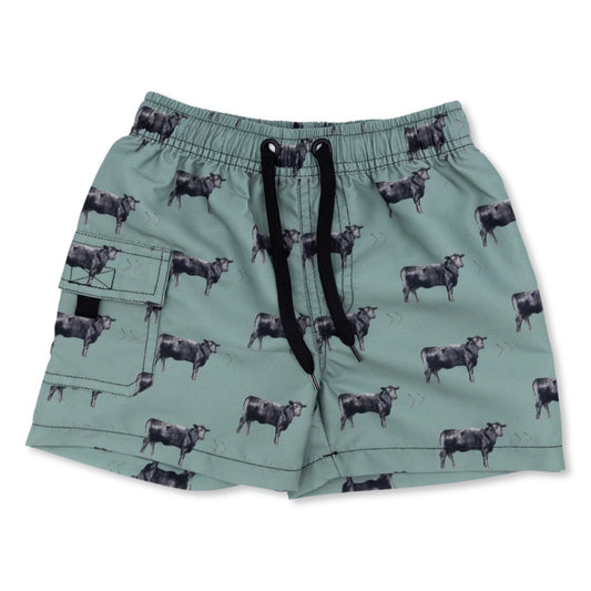 Olive Angus Swim Trunks