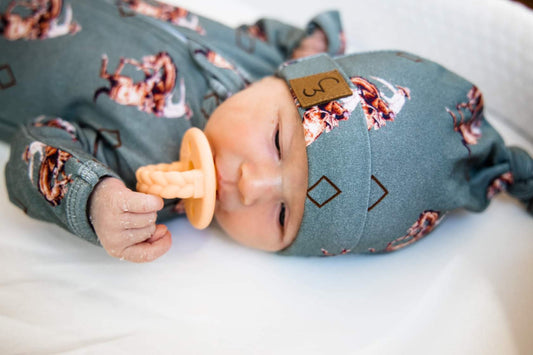Teal Bronc Newborn Baby Hat