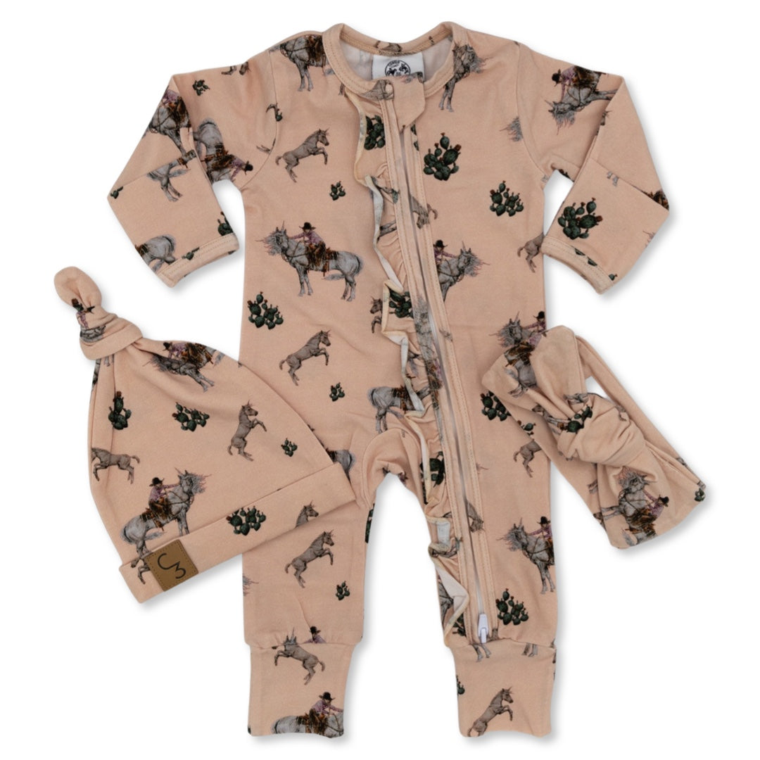 Western Unicorn -Ruffled- Folding Feet Jammies