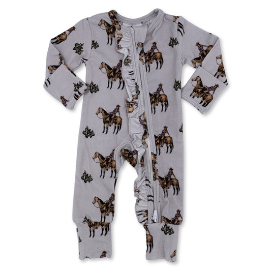 Cowgirls & Cactus -Ruffled- Folding Feet Jammies