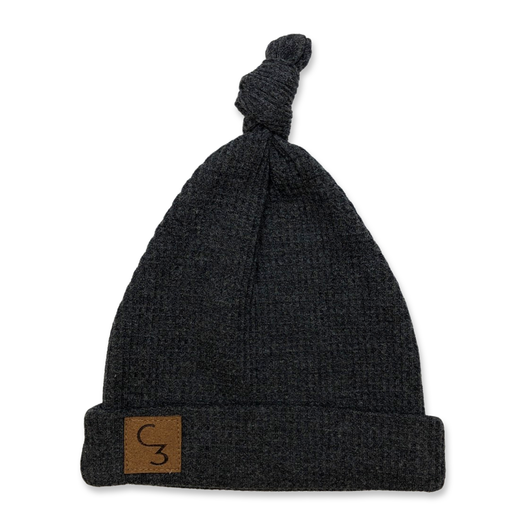 Charcoal Waffle Newborn Baby Hat