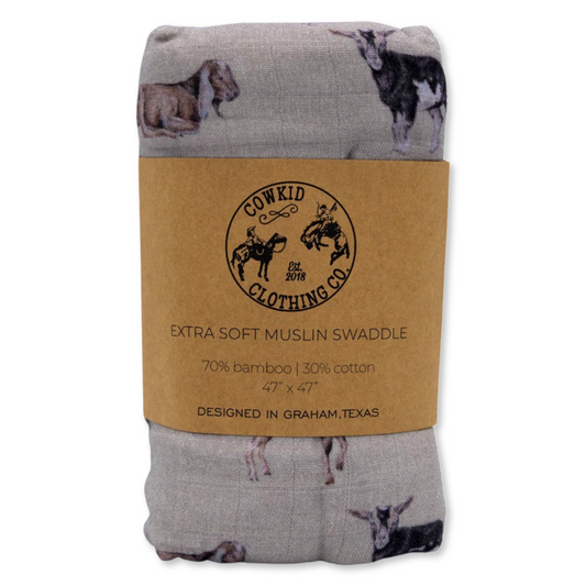 Goat Bamboo Muslin Swaddle