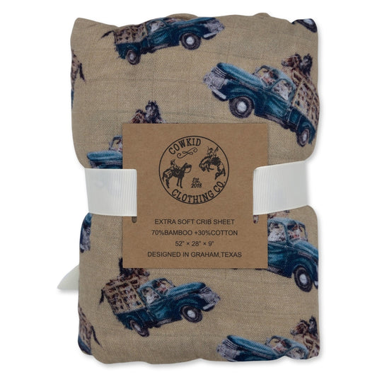 Little Blue Truck Bamboo Muslin Crib Sheet