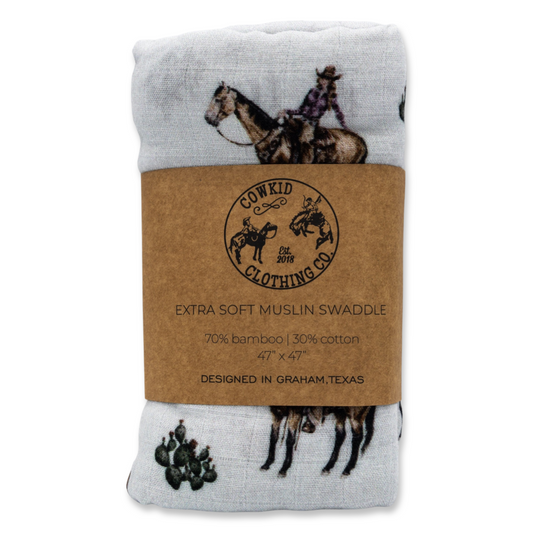 Cowgirls & Cactus Bamboo Muslin Swaddle