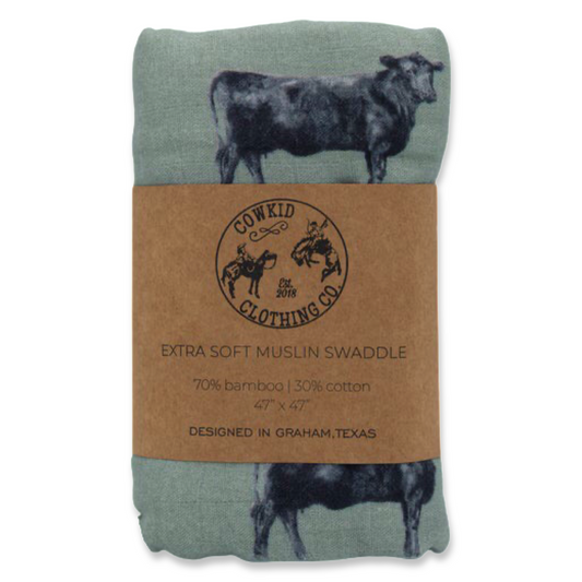 Olive Angus Bamboo Muslin Swaddle