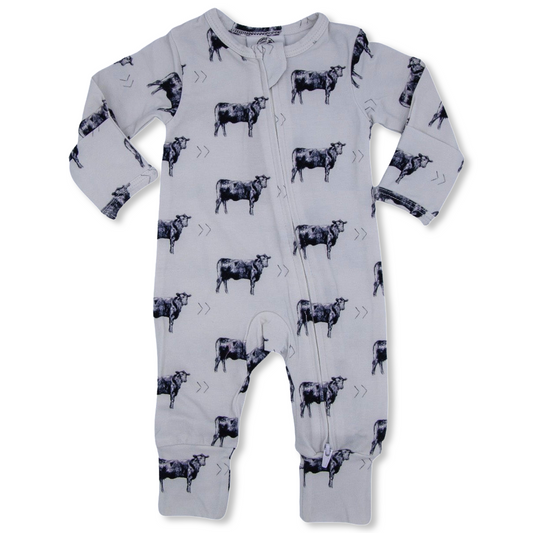 Gray Angus Folding Feet Jammies