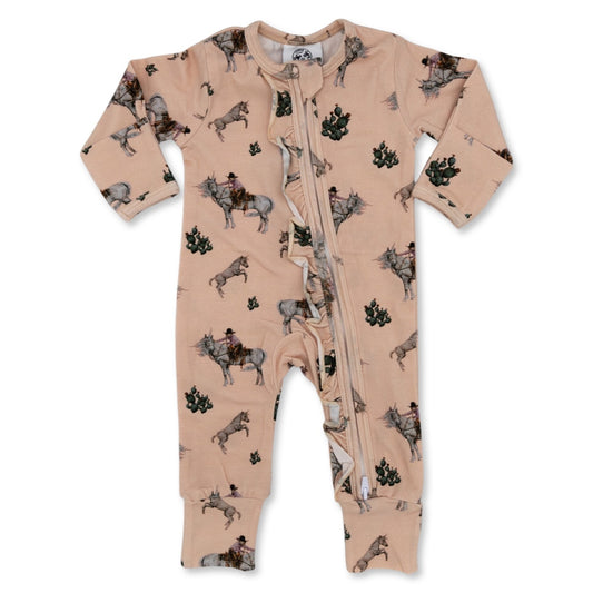 Western Unicorn -Ruffled- Folding Feet Jammies