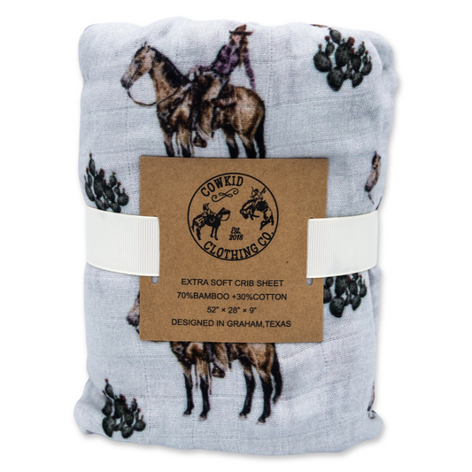 Cowgirls & Cactus Bamboo Muslin Crib Sheet