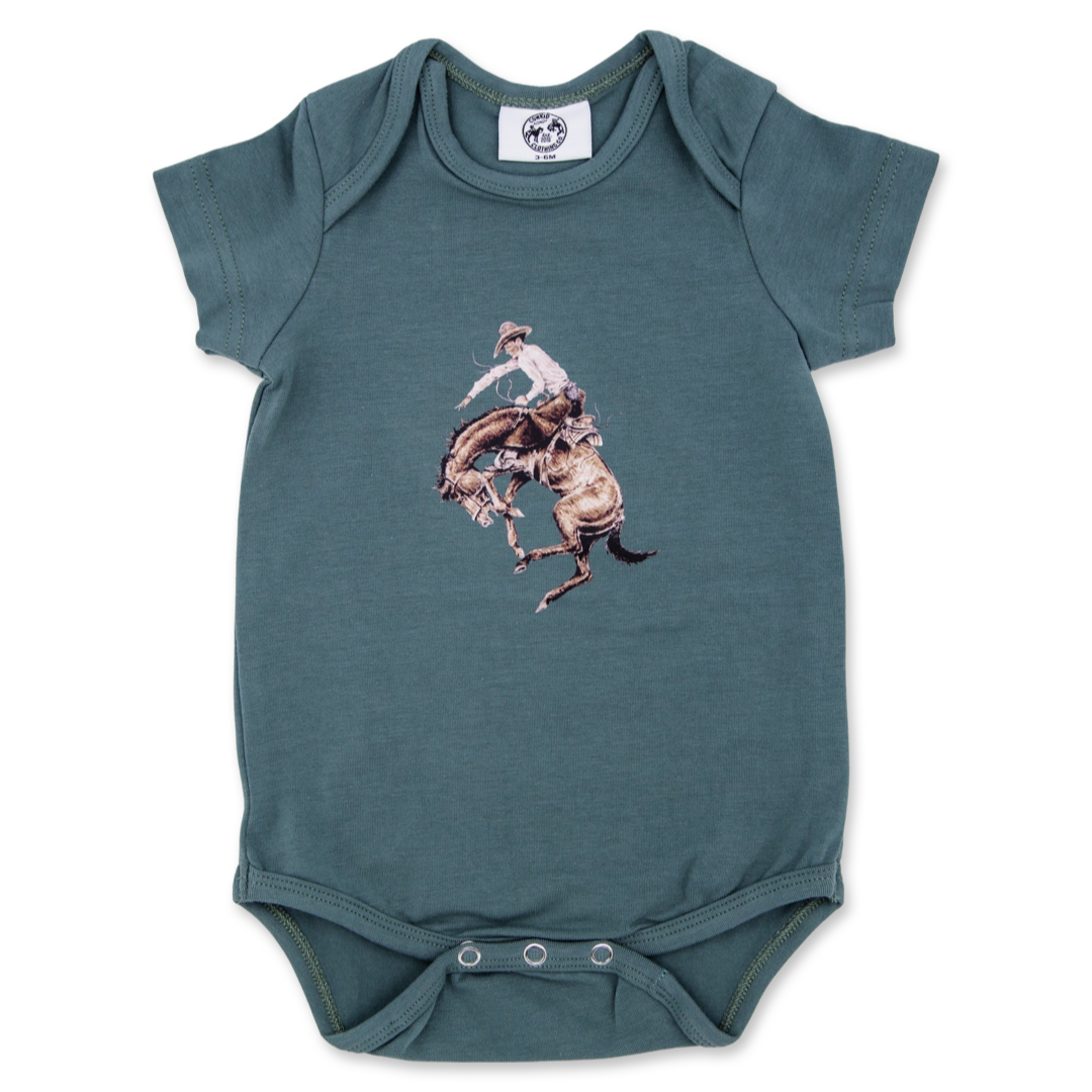 Teal Bronc Onesie
