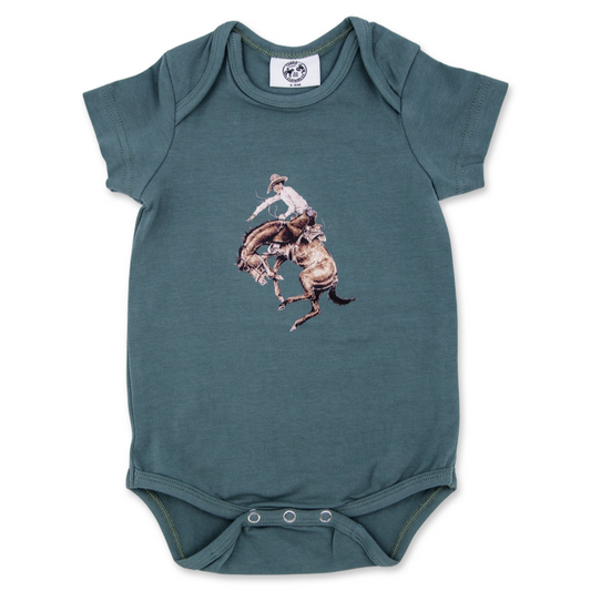 Teal Bronc Onesie