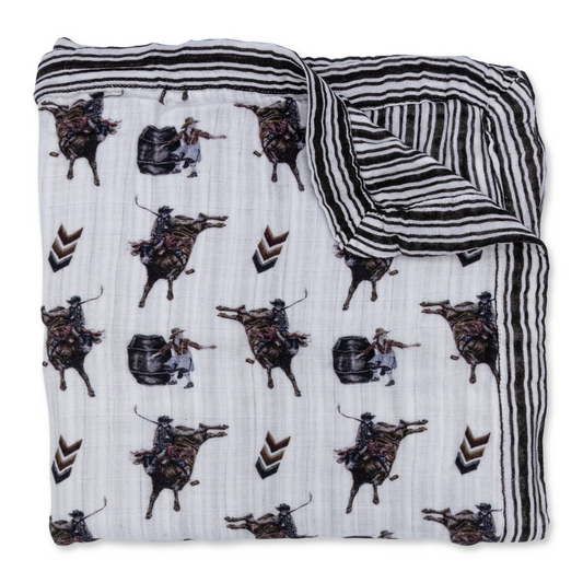 Bull Rider Bamboo Muslin Blanket