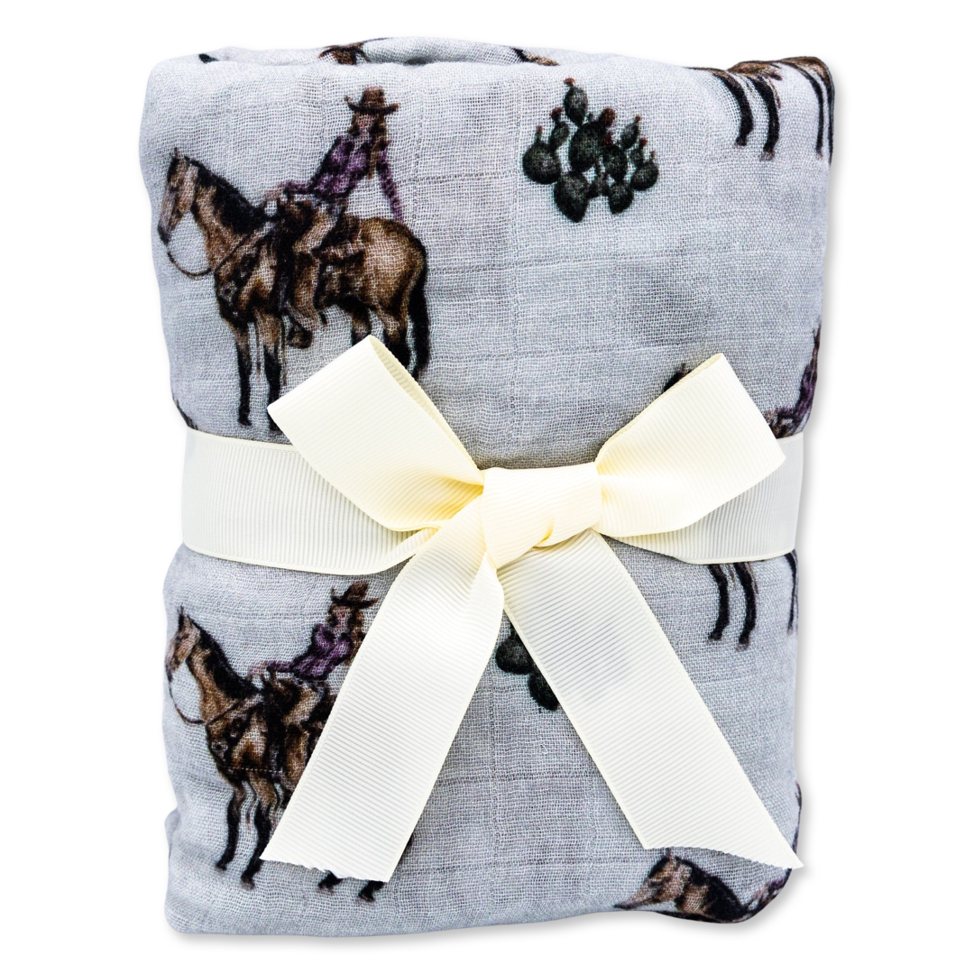 Cowgirls & Cactus Bamboo Muslin Crib Sheet