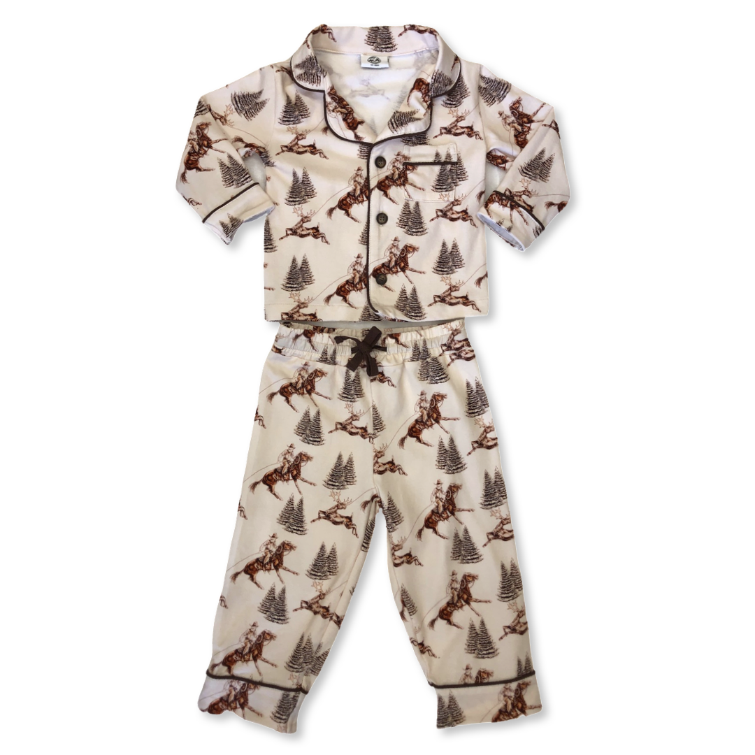 Vintage Beige Cowboy Christmas Set