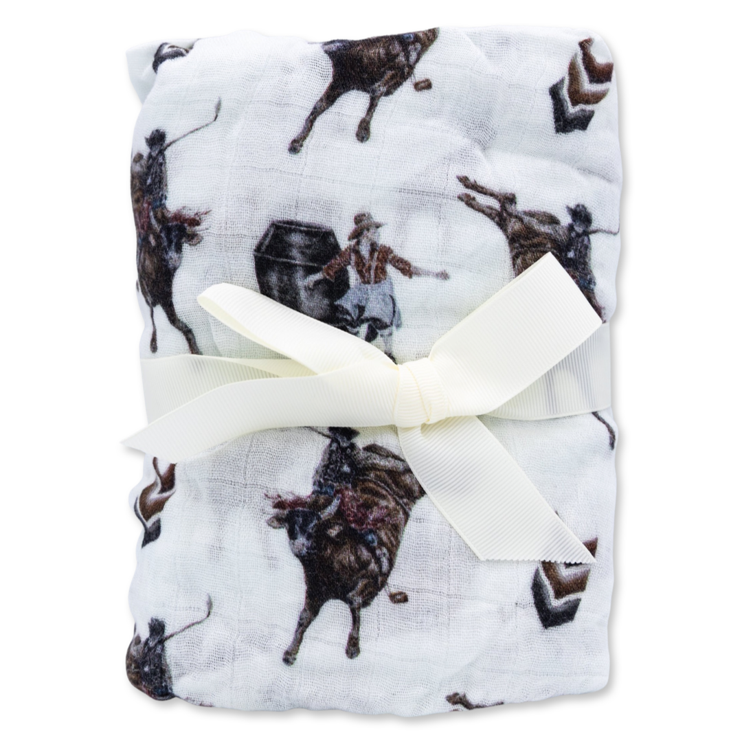 Bull Rider Bamboo Muslin Crib Sheet