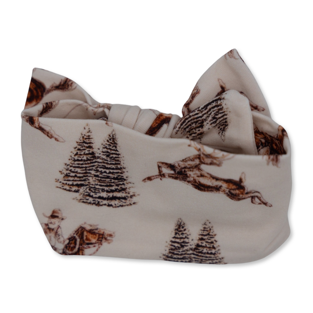 Vintage Beige Cowboy Christmas Headband