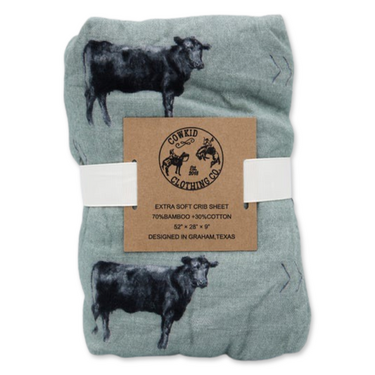 Olive Angus Bamboo Muslin Crib Sheet