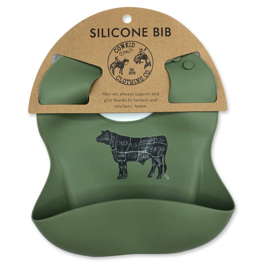 Meadow Green Beef Cuts Bib