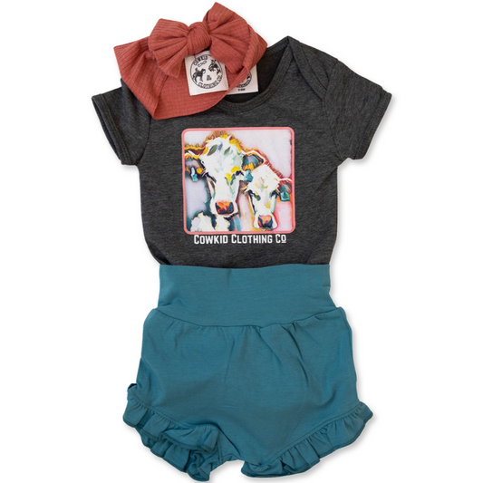 Pretty in Pink Cow Onesie