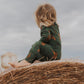 Santa Claus is Coming to the Ranch Christmas Folding Feet Jammies