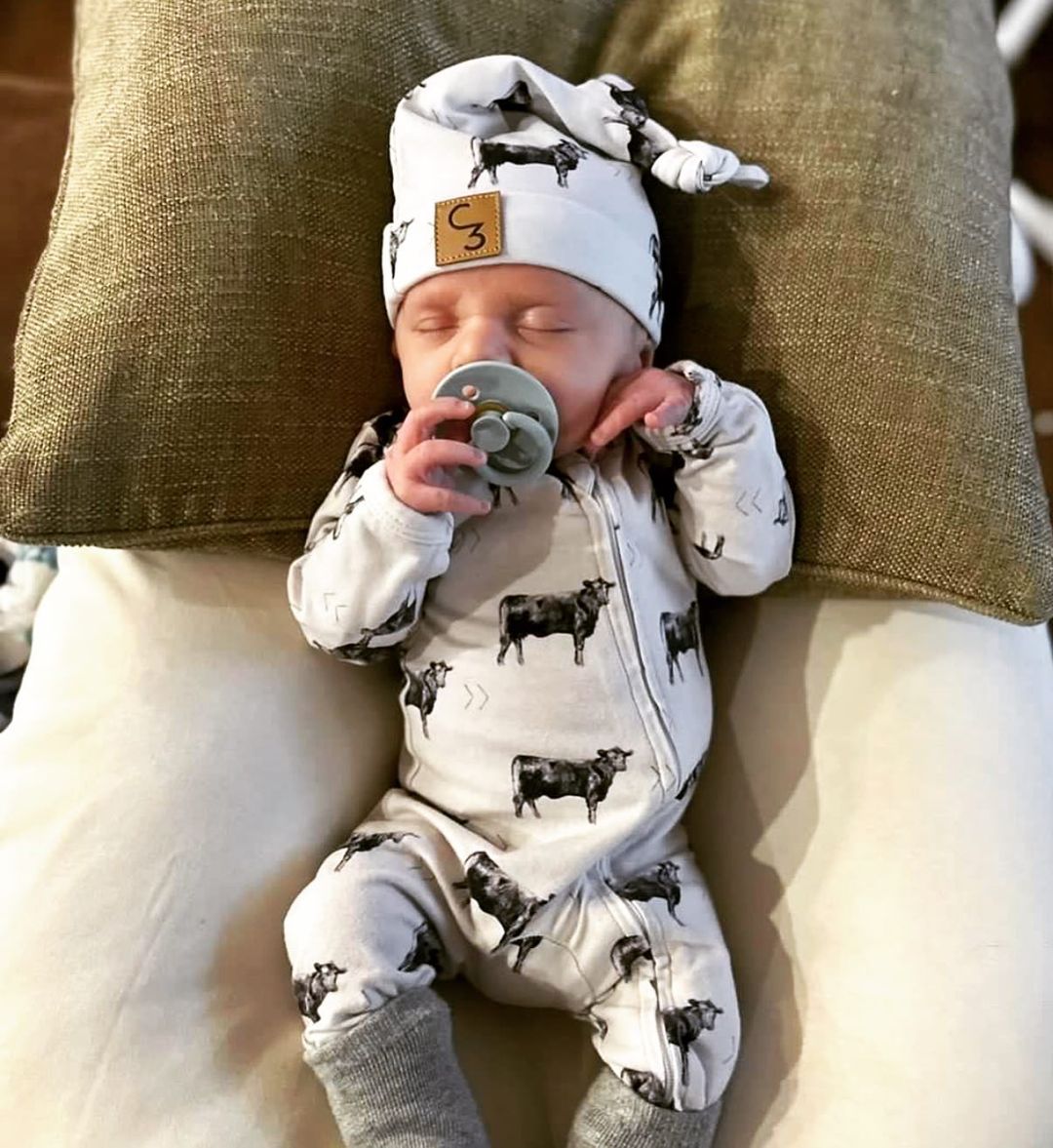 Gray Angus Newborn Baby Hat
