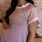 Dusty Rose Hospital Approved Gown with Lace Trim