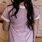 Dusty Rose Hospital Approved Gown with Lace Trim