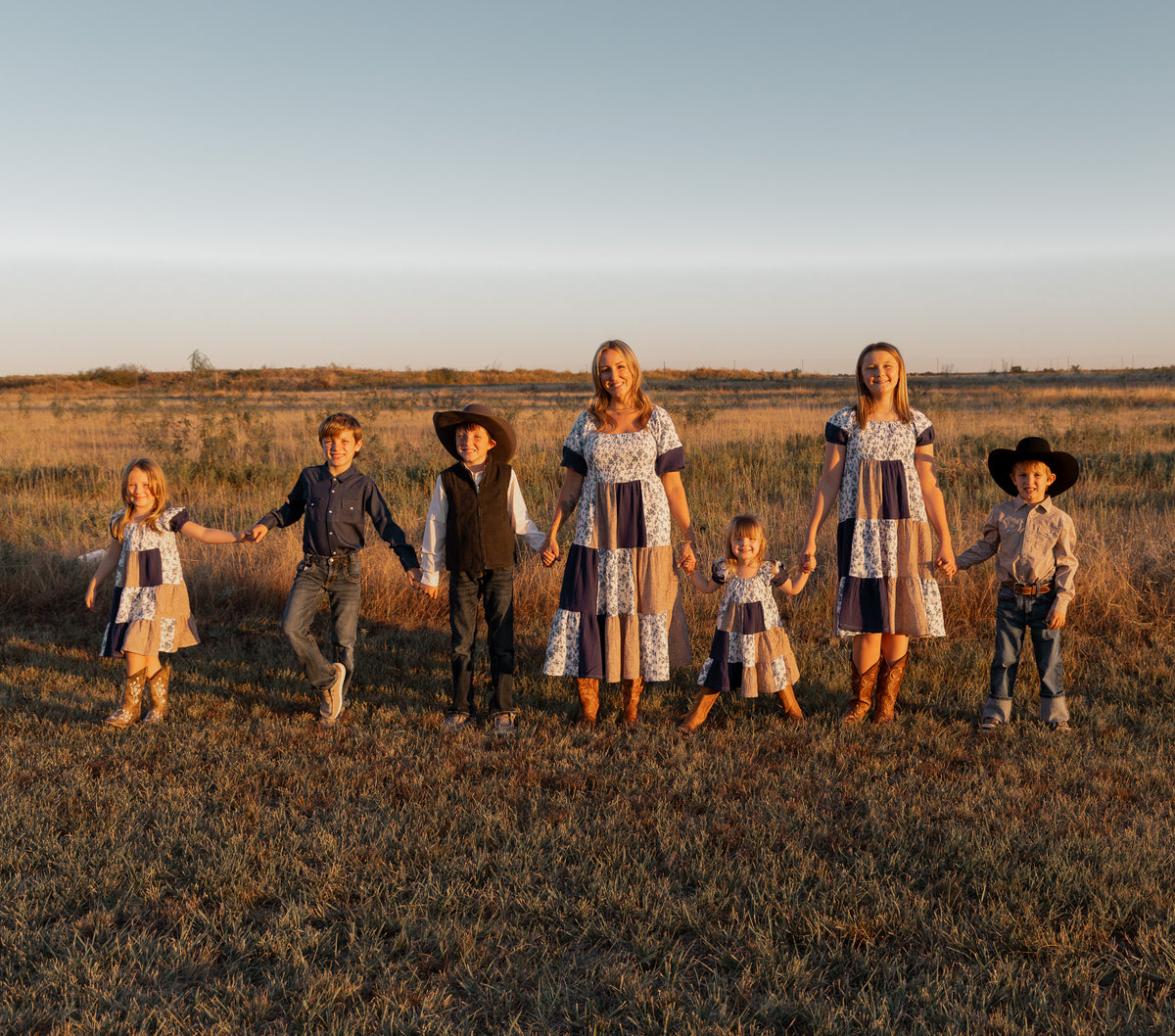 Cowboy Charm Patchwork Cotton Gauze Dress (Infant-Adult)