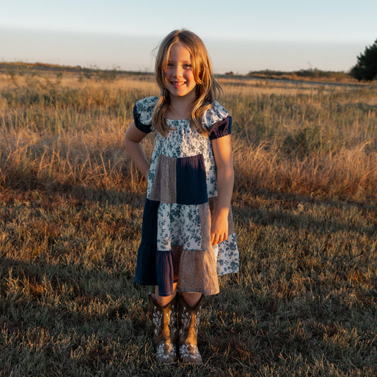 Cowboy Charm Patchwork Cotton Gauze Dress (Infant-Adult)
