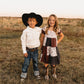 White Long Sleeve Pearl Snap (Toddler-Adult)