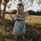 Vintage Blue Stripe Flutter Dress (Infant-Adult)