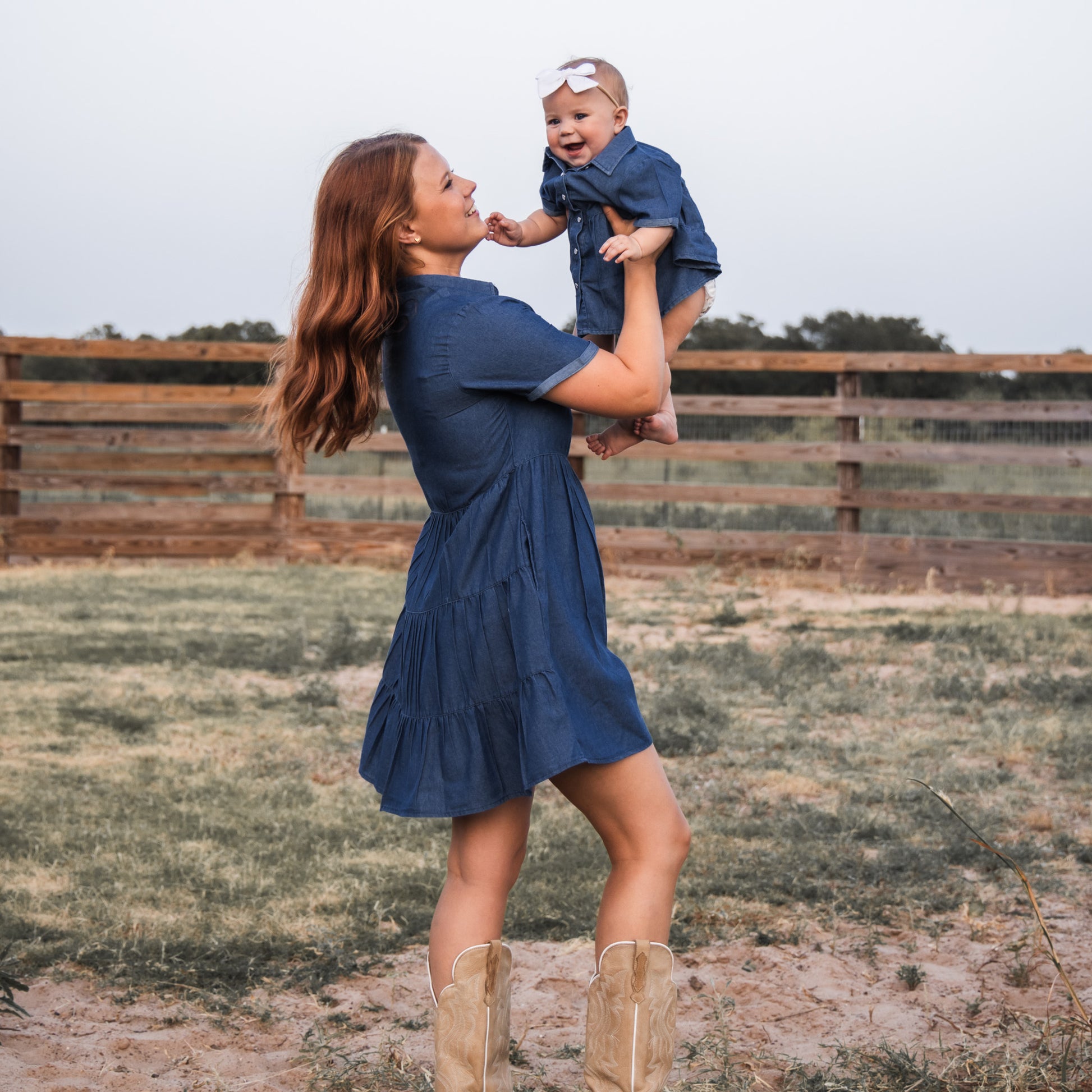 Dark Denim Pearl Snap Dress (Infant-Adult) – Cowkid Clothing Company