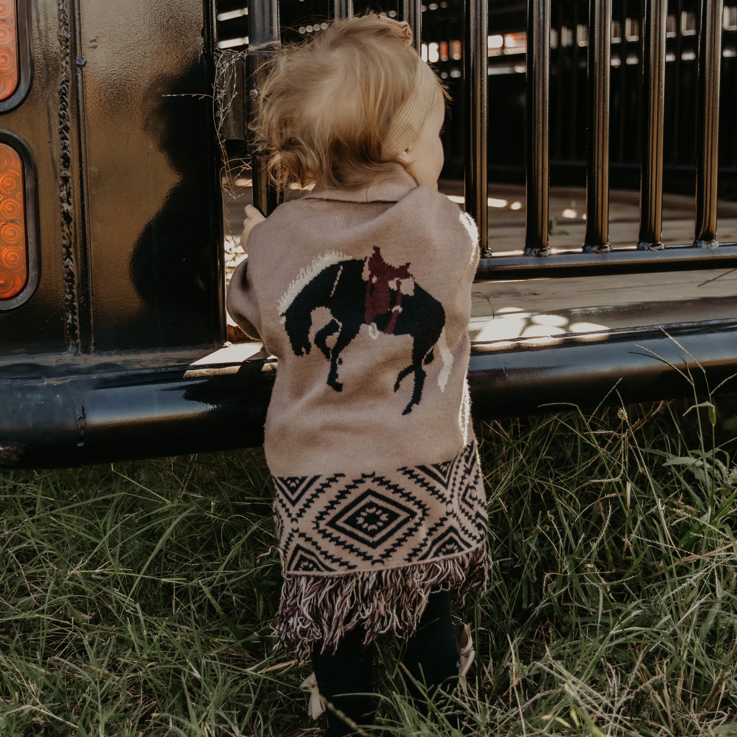 Bronc Cardigan with Fringe (infant-adult)