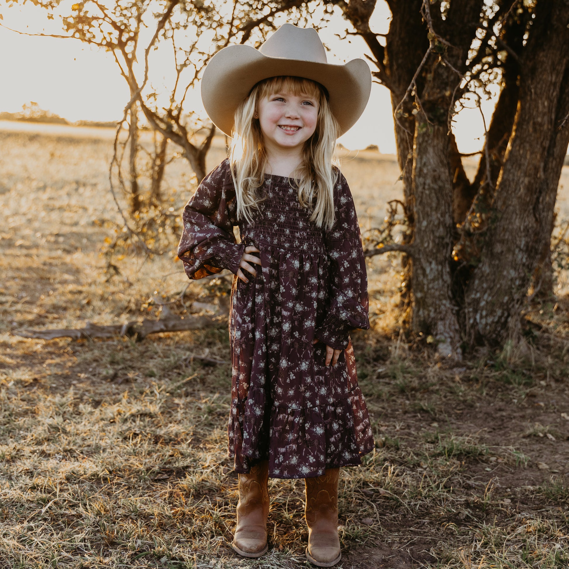 Sweet Serenity Long Dress (infant-adult) Cowkid Clothing Company Sweet Serenity Long Dress (infant-adult) Cowkid Clothing Company