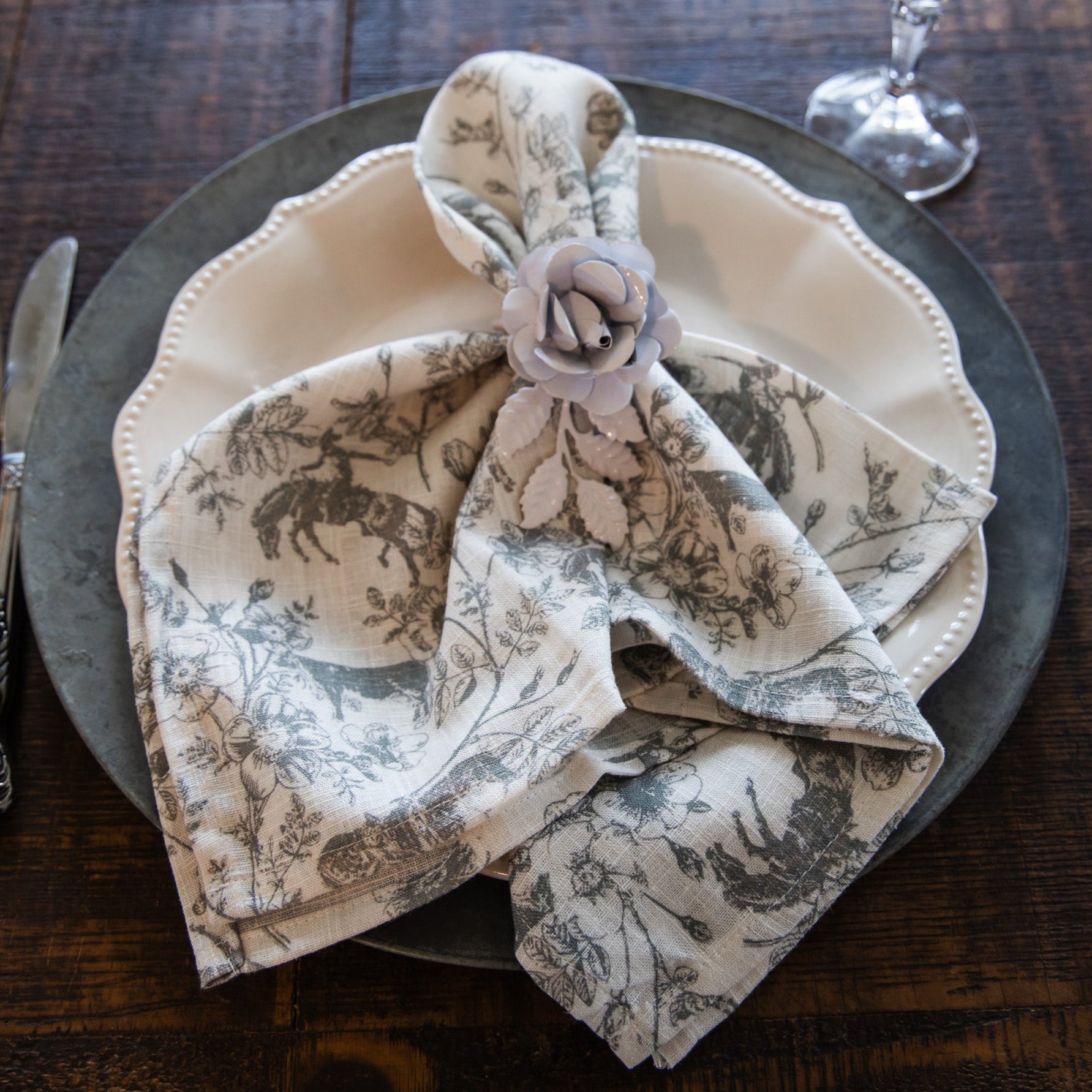 Western Daydream Sage ~Set of 4~ Cloth Napkins