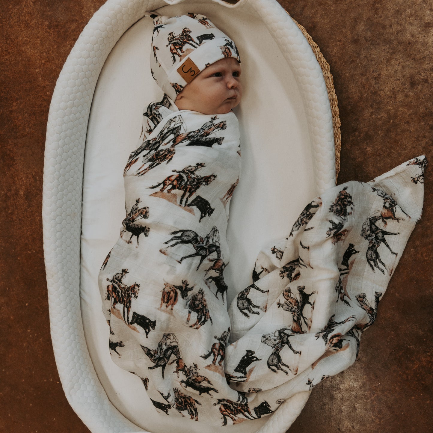 Stop the Clock Bamboo Muslin Swaddle
