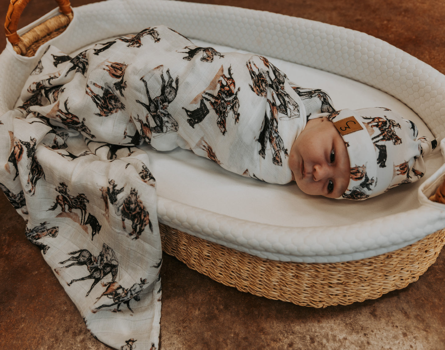 Stop the Clock Bamboo Muslin Swaddle
