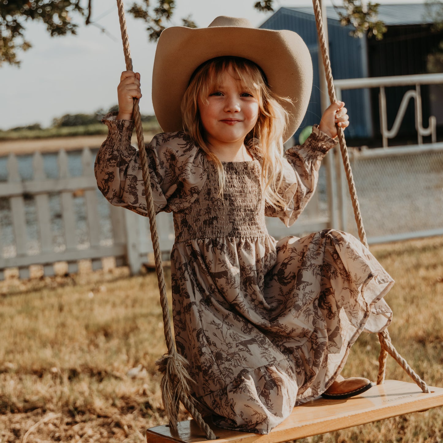 Western Daydream Tan/Brown Dress (infant-adult)