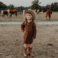 Cable Knit Sweater Dress in Rust (toddler-adult)