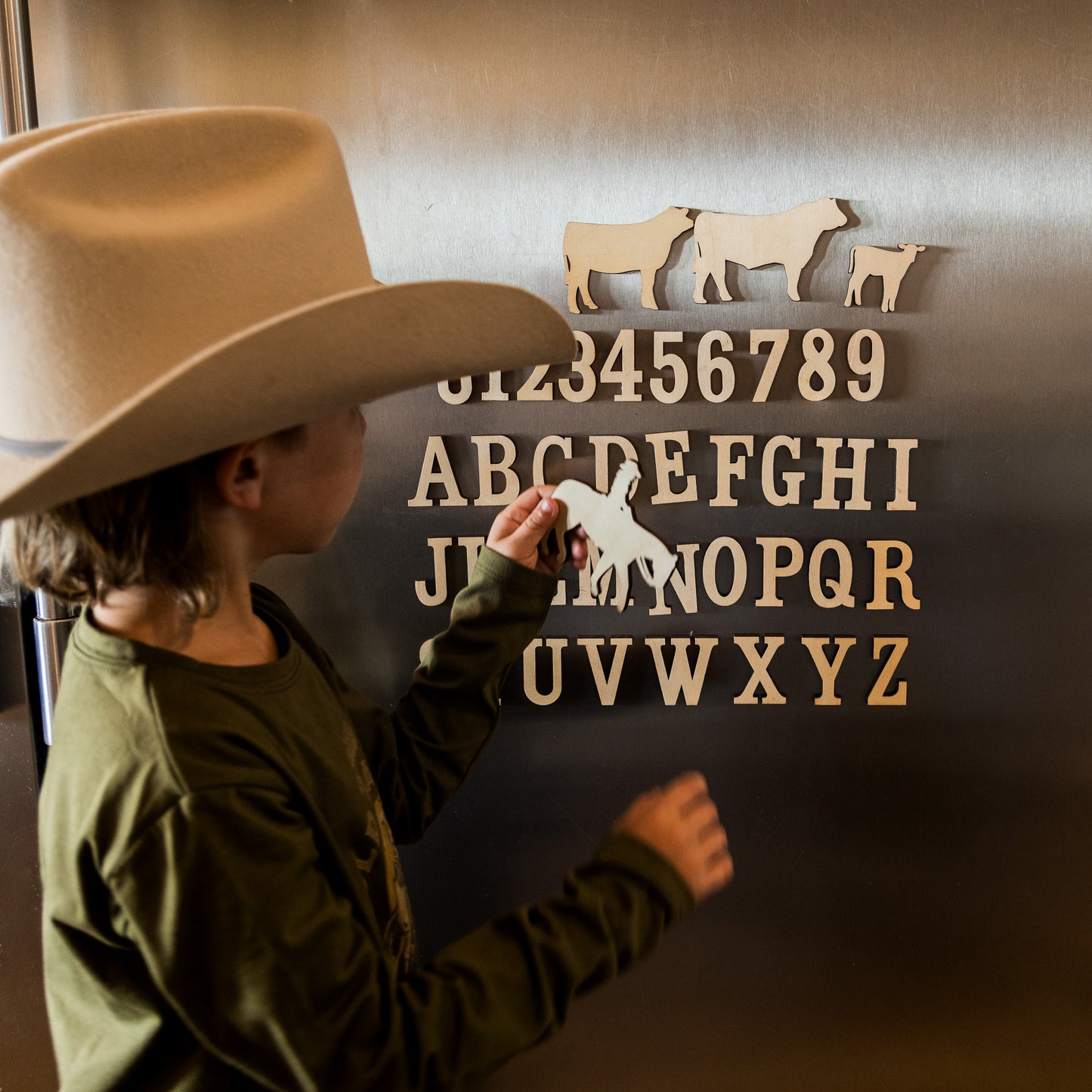 Alphabet, Numbers, & Cattle Drive Magnet Set (40 Pieces)