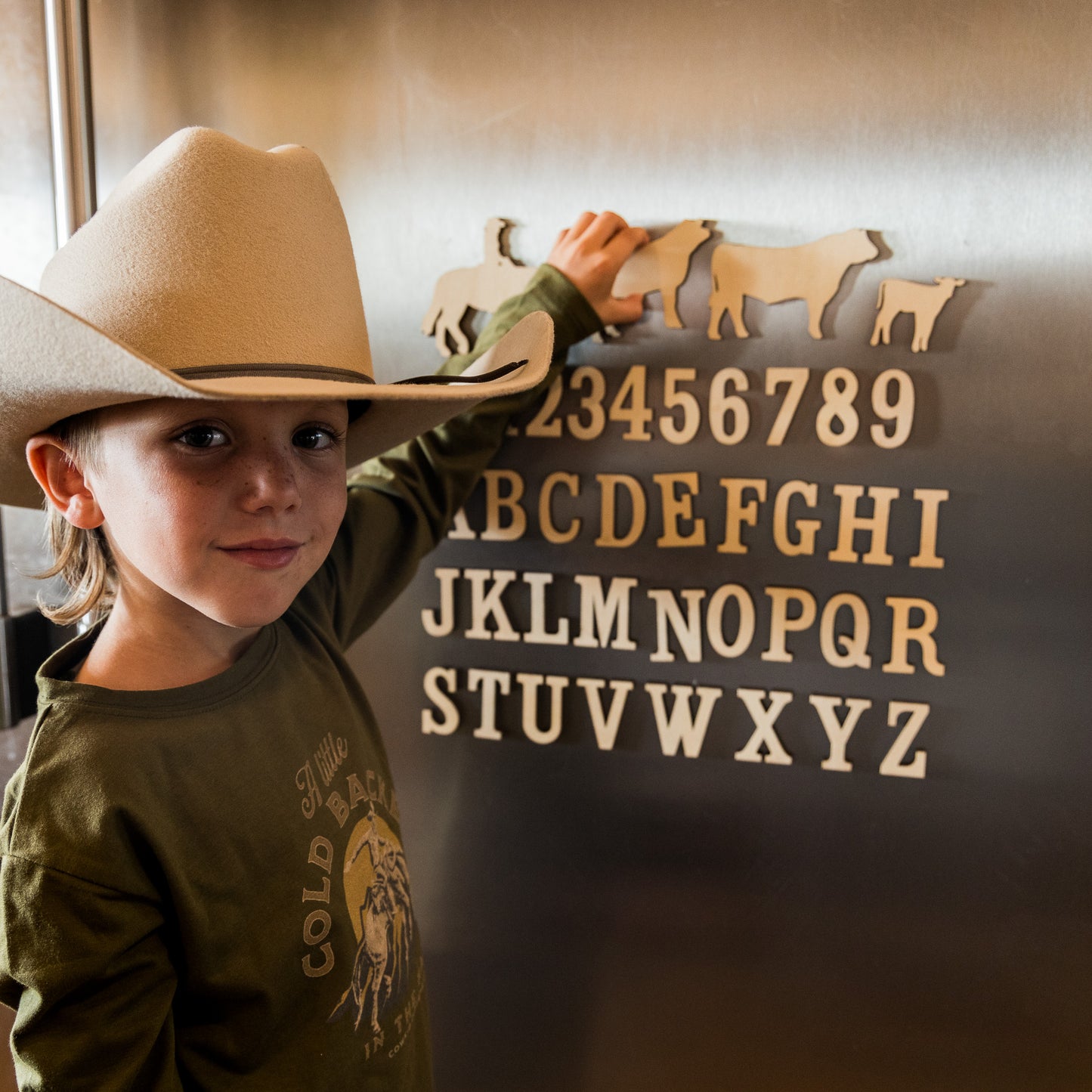 Alphabet, Numbers, & Cattle Drive Magnet Set (40 Pieces)