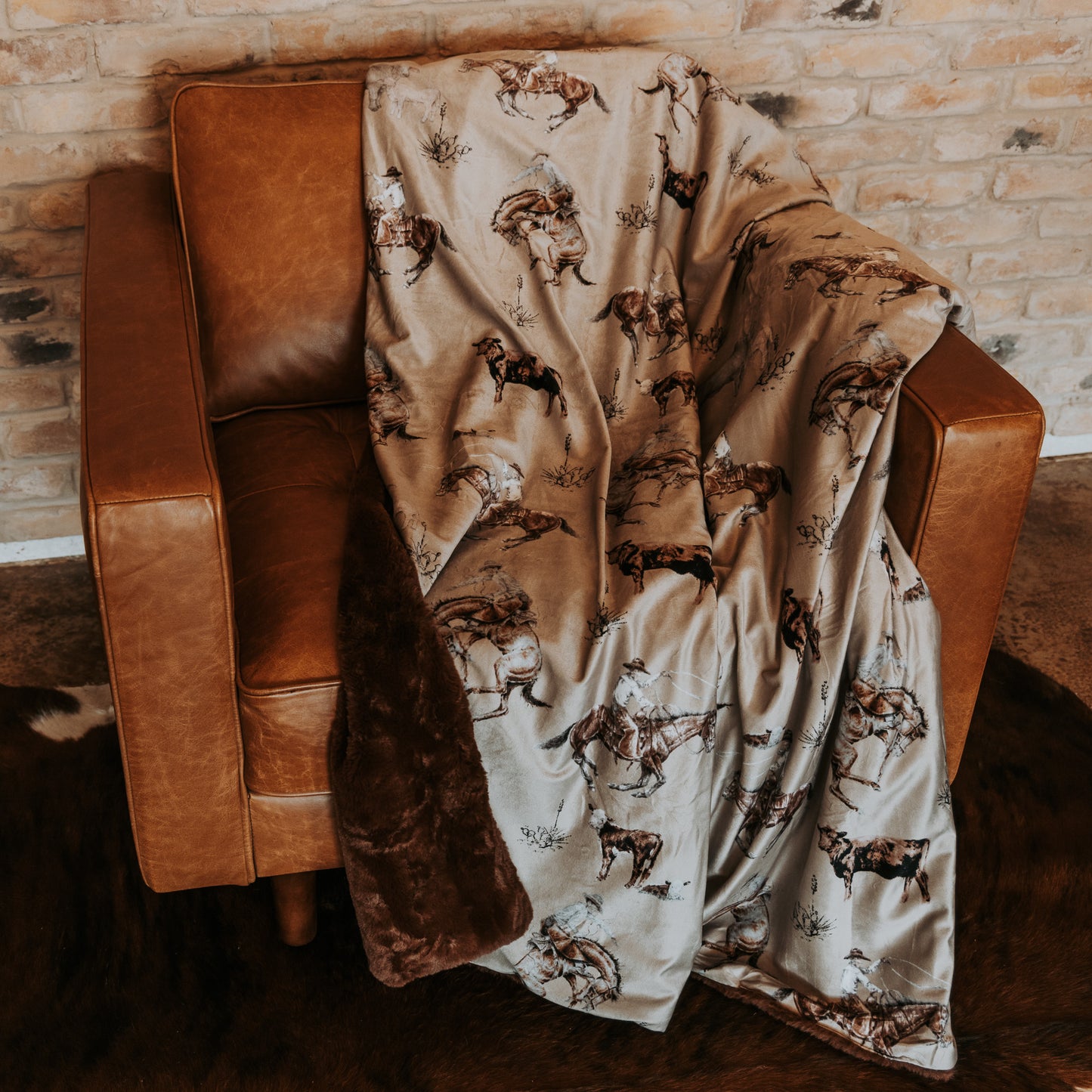 Cowboy Plush Throw Blanket